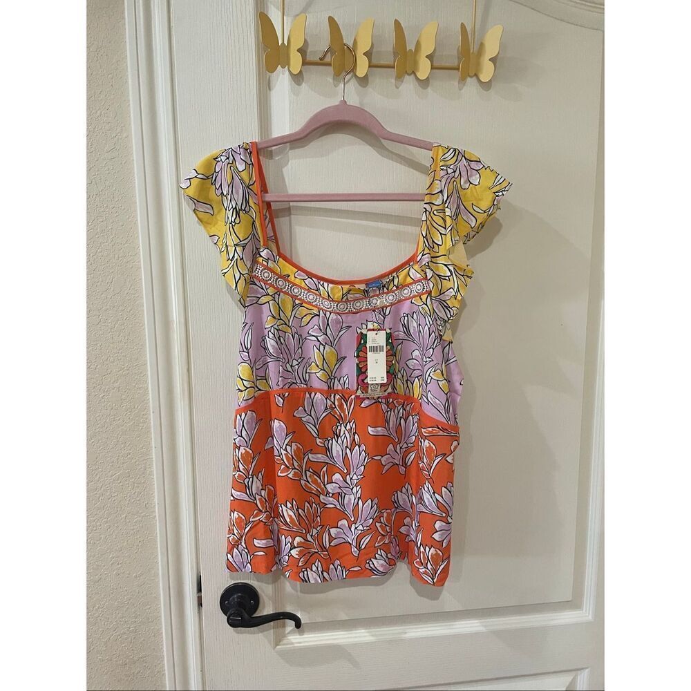 Anthropologie Farm Rio Floral women’s blouse size medium New with Tags